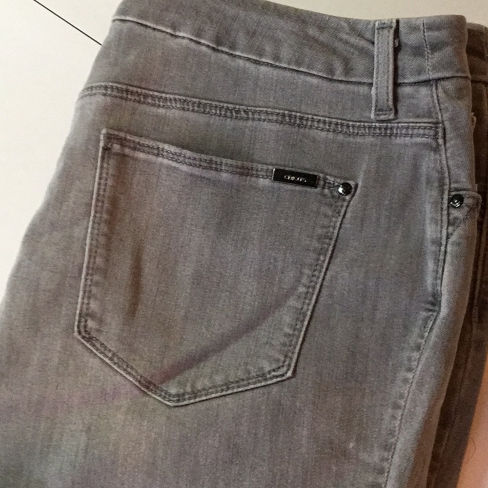 Gray Denim Jeans Chico’s So Slimming Girlfriend  Ankle Jeans